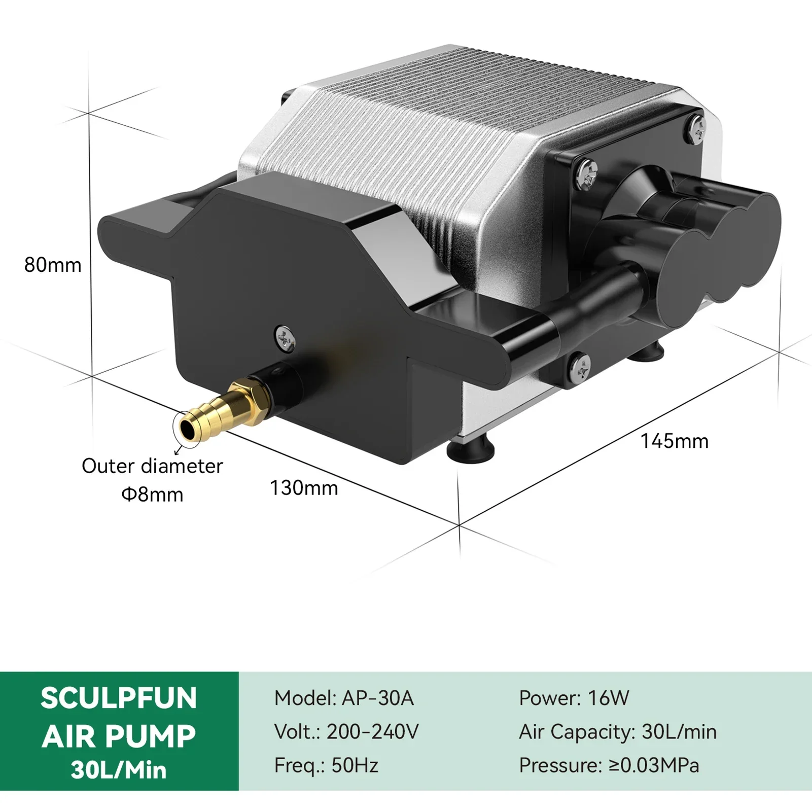 Air Assist Pump Laser - 30L/Min Laser Air Assist Pump Air