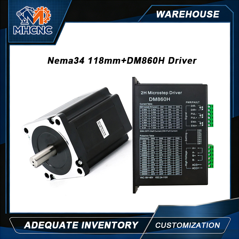 Stepper Driver Cnc - MHCNC Nema34 118mm 8.5Nm Open Loop