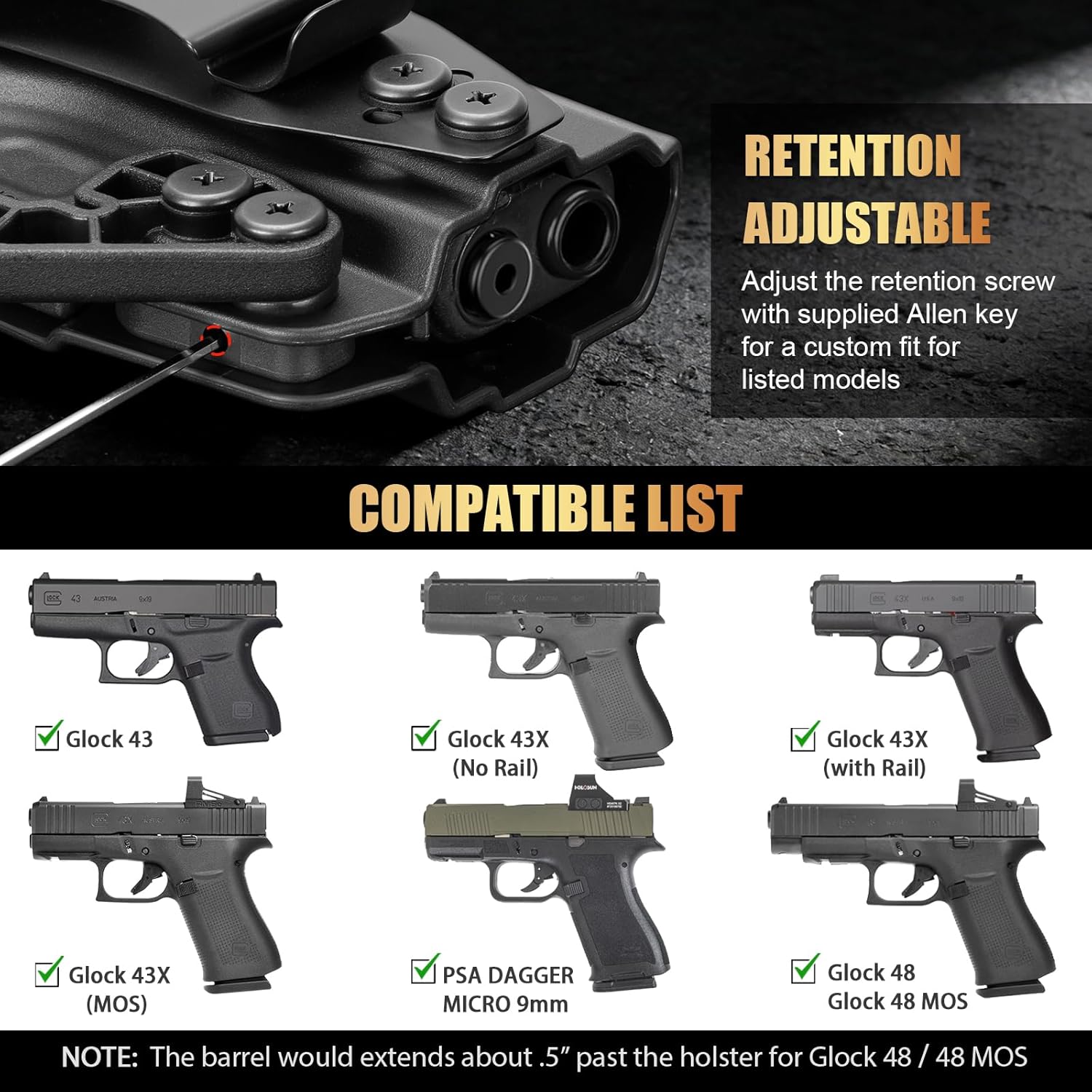 IWB/OWB For G43x Holster,For G - đánh giá và giá Industrial Laser Gun