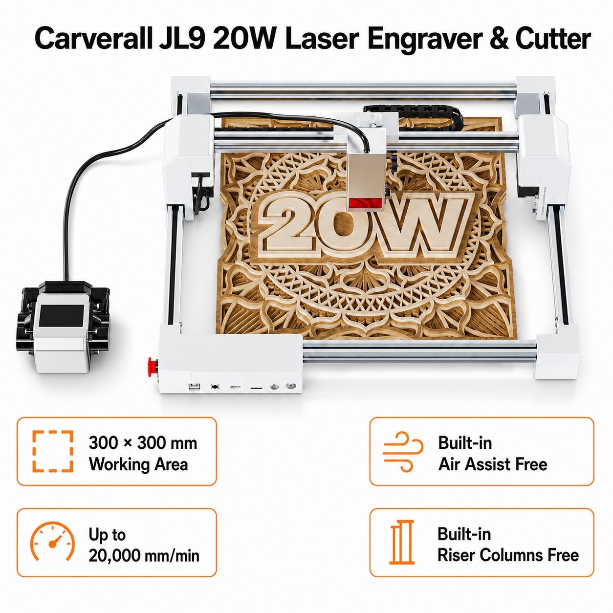 Carverall JL9 20W Laser Engrav - đánh giá và giá Industrial Laser Blasting