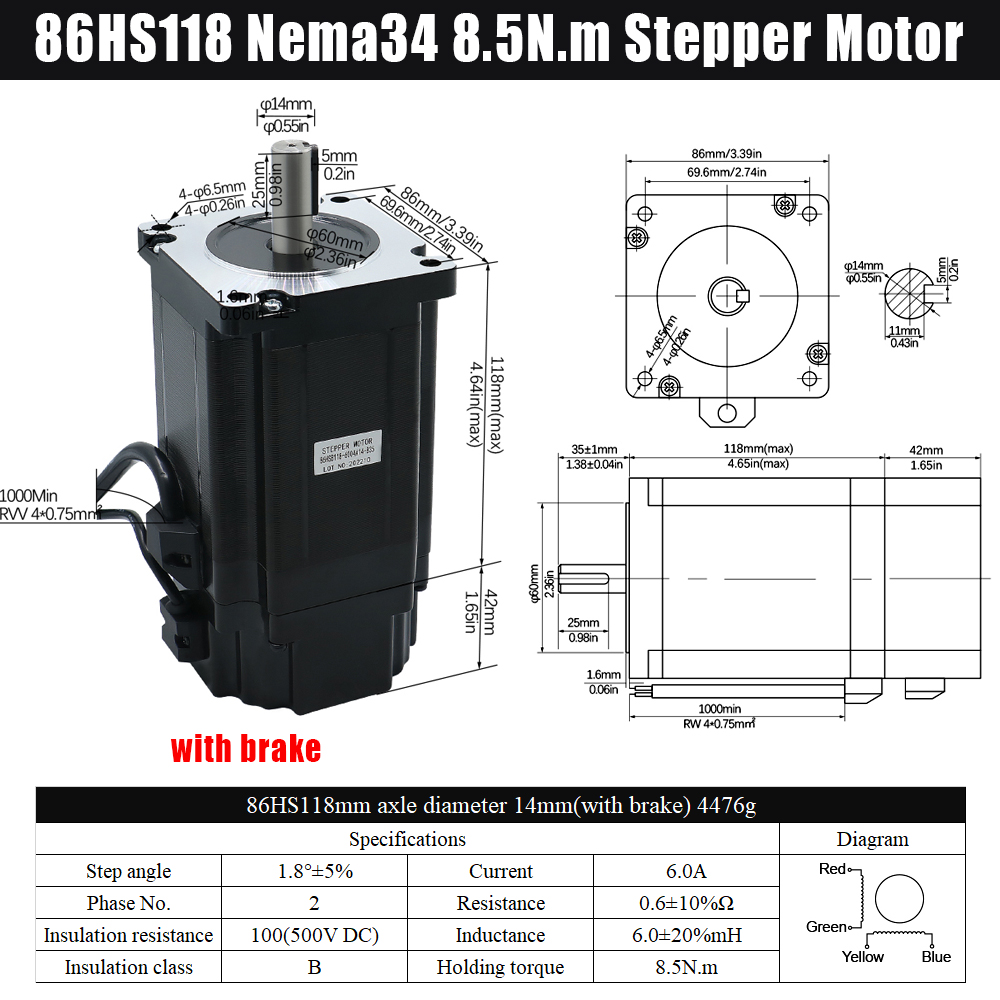MHCNC Nema34 118mm 8.5Nm Open  - đánh giá và giá Stepper Driver Cnc
